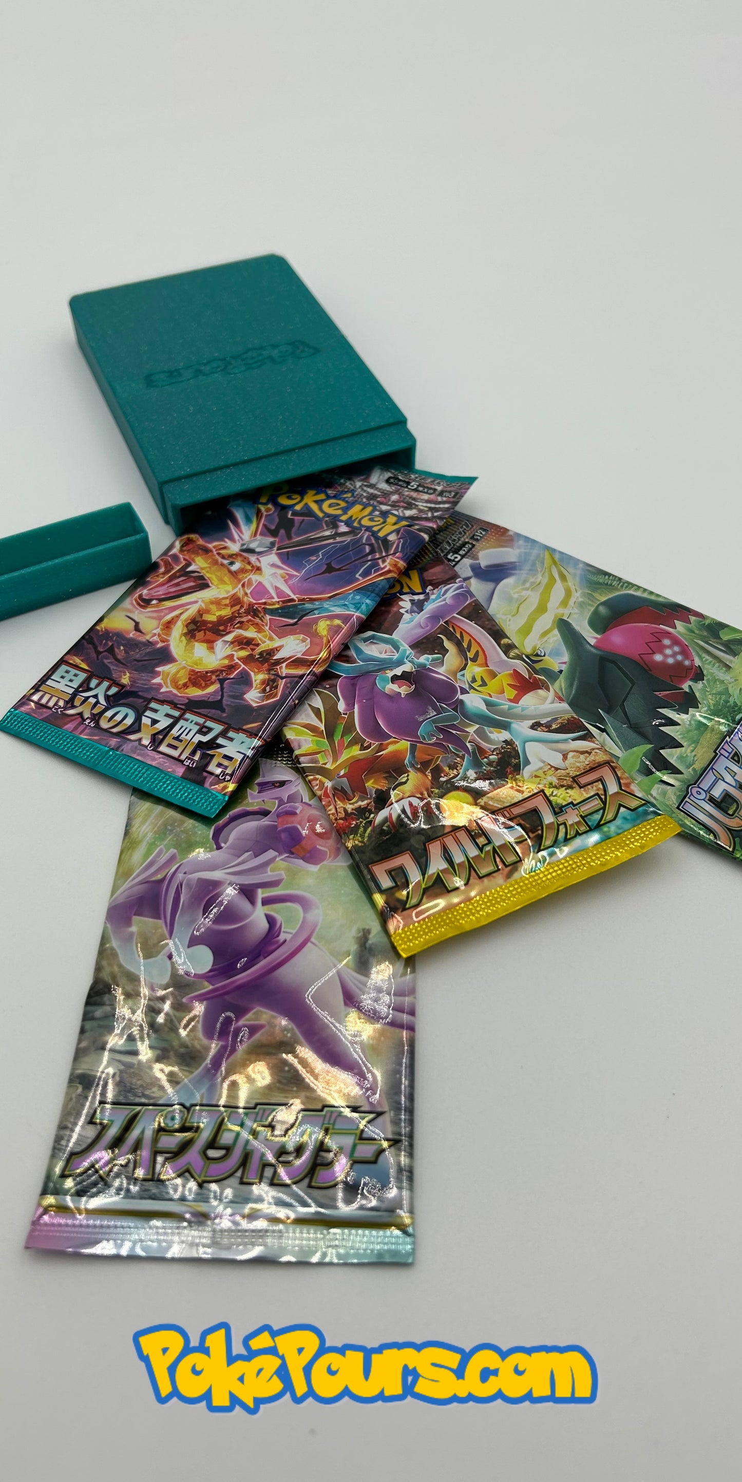 Pokémon Booster Bundle: 4 different Japanese Booster Packs + Card covers + Secure Shipper