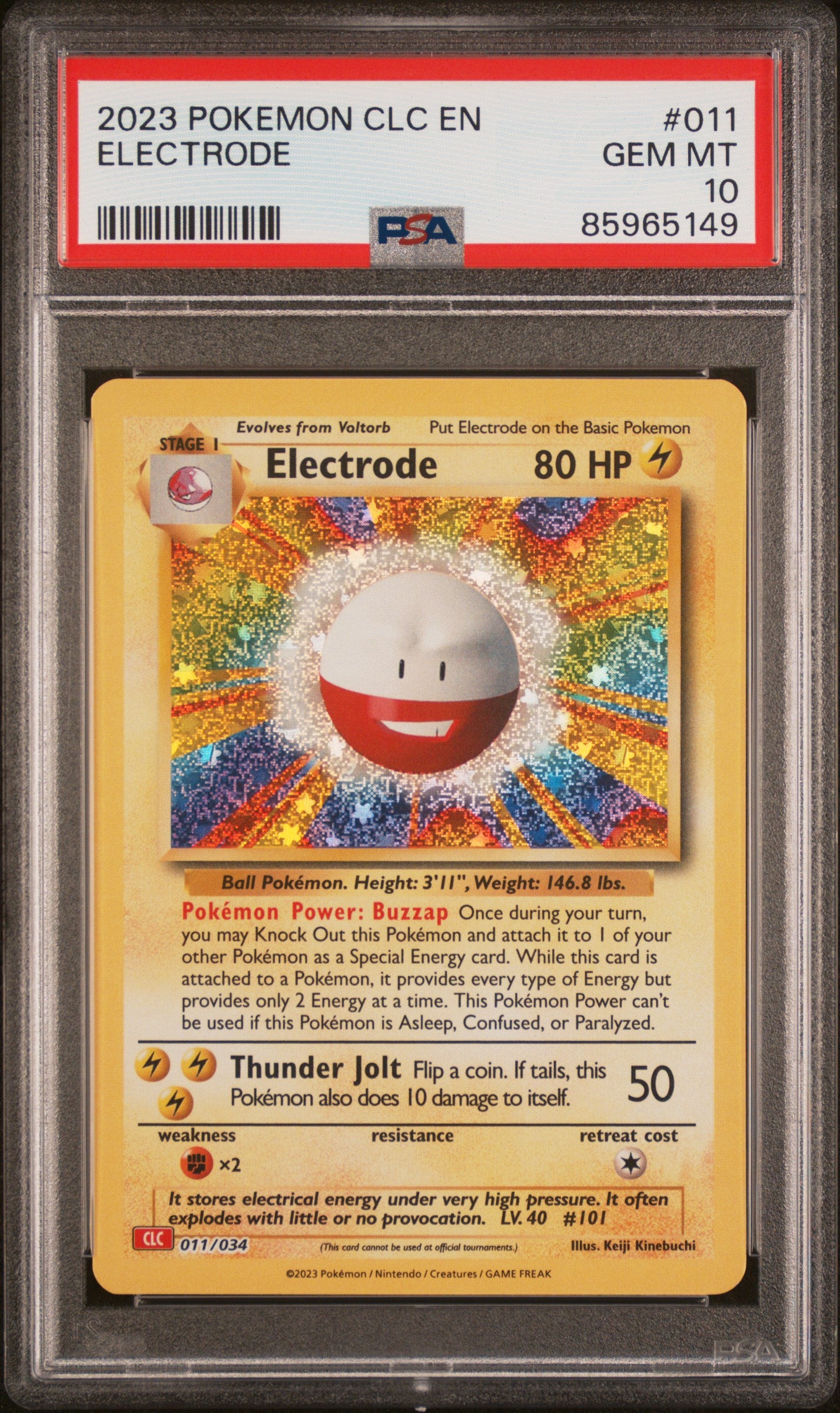 Graded Electrode (011/034) Holofoil Pokémon - English - PSA 10 - GEM MT