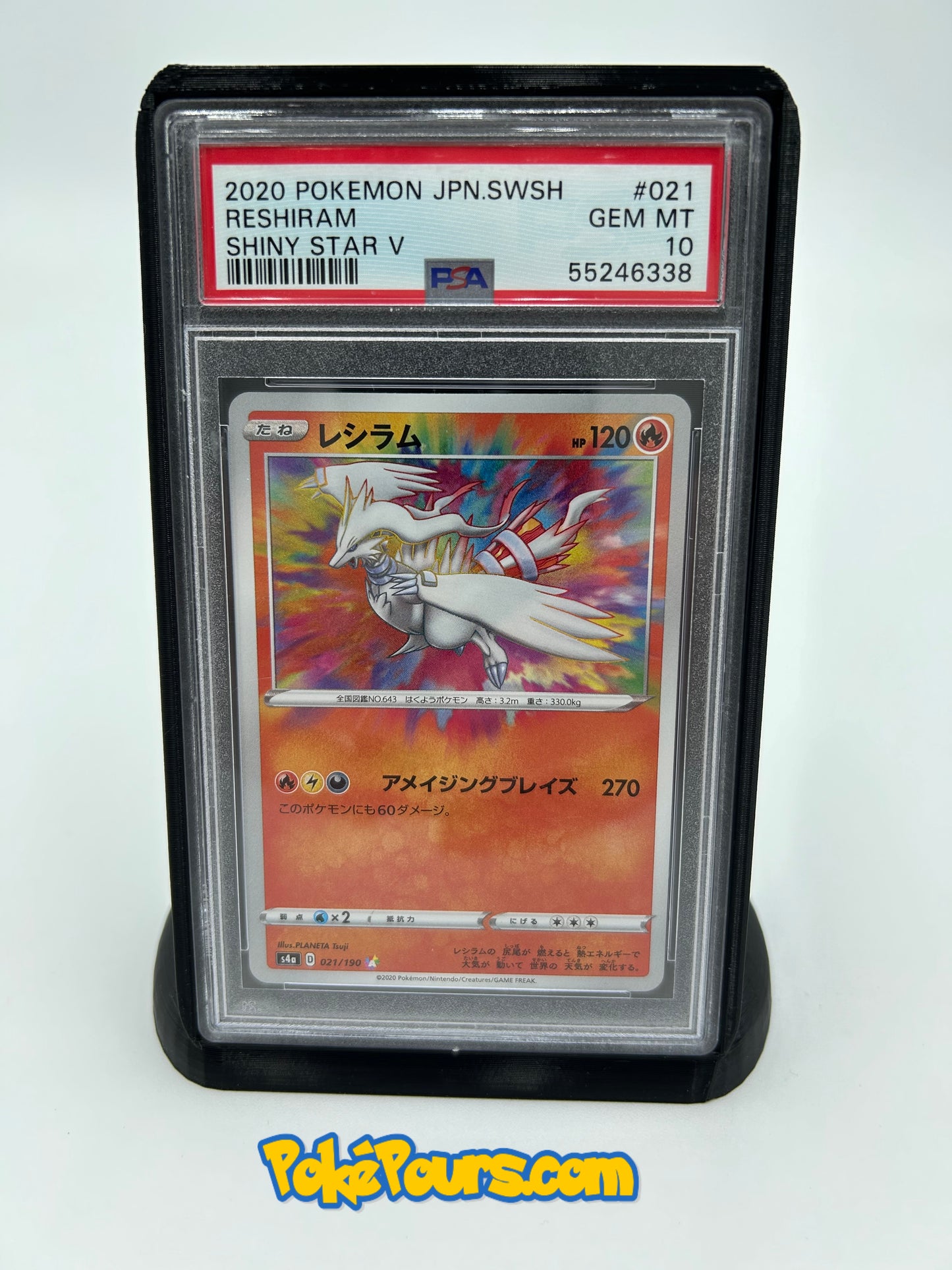 Graded Reshiram (021/190) Holofoil Pokémon - Japanese - PSA 10 - GEM MT