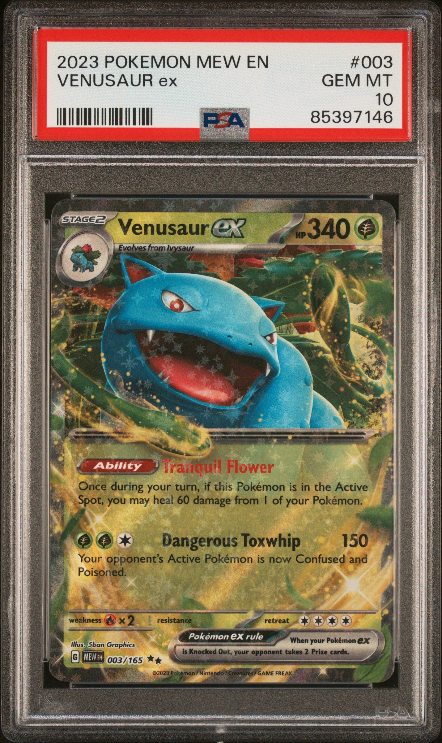 Graded Venusaur ex (003/165) - Pokémon - English - PSA 10 - GEM MT