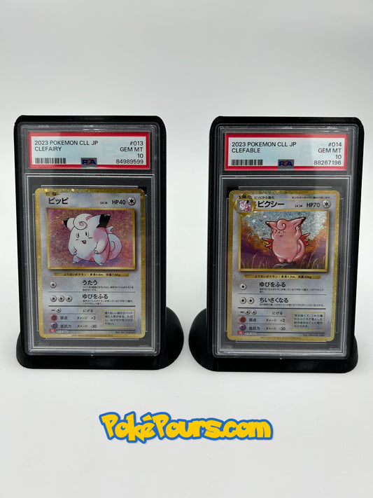 Graded Clefairy (013/032) & Clefable (014/032) Holofoil Pokémon Card Combo - Japanese - PSA 10 - GEM MT