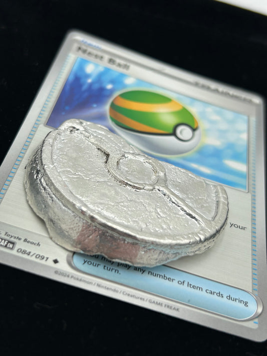 PokéPours Poke Ball Pirates Treasure - 1.93 Troy Ounces of pure .999 Silver + Nest Ball 084/091 Card